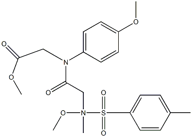 [[N-(4-Methylphenylsulfonyl)methoxymethylamino](4-methoxyphenyl)acetylamino]acetic acid methyl ester 구조식 이미지