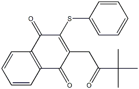 2-Phenylthio-3-[(3,3-dimethyl-2-oxobutyl)]-1,4-naphthoquinone 구조식 이미지