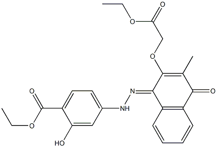 [[[1,4-Dihydro-1-[[[4-(ethoxycarbonyl)-3-hydroxyphenyl]amino]imino]-3-methyl-4-oxonaphthalen]-2-yl]oxy]acetic acid ethyl ester Structure