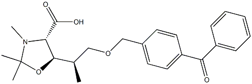 (4S,5R)-2,2,3-Trimethyl-5-[(1R)-2-(4-benzoylbenzyloxy)-1-methylethyl]-4-oxazolidinecarboxylic acid Structure