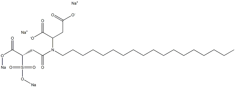 (S)-2-[[1-Oxo-3-[(sodiooxy)carbonyl]-3-[(sodiooxy)sulfonyl]propyl]octadecylamino]succinic acid disodium salt Structure