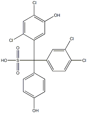 (3,4-Dichlorophenyl)(2,4-dichloro-5-hydroxyphenyl)(4-hydroxyphenyl)methanesulfonic acid Structure