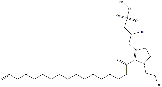 1-(2-Hydroxyethyl)-3-[2-hydroxy-3-(sodiooxysulfonyl)propyl]-2-(16-heptadecenoyl)-2-imidazoline-3-ium 구조식 이미지