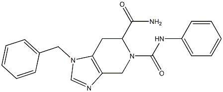 1-Benzyl-4,5,6,7-tetrahydro-5-(phenylaminocarbonyl)-1H-imidazo[4,5-c]pyridine-6-carboxamide 구조식 이미지