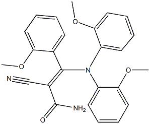 2-Cyano-3-[bis(2-methoxyphenyl)amino]-3-(2-methoxyphenyl)acrylamide Structure