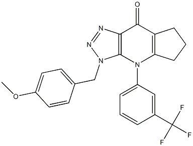 3-(4-Methoxybenzyl)-4-[3-(trifluoromethyl)phenyl]-3,5,6,7-tetrahydrocyclopenta[b]-1,2,3-triazolo[4,5-e]pyridin-8(4H)-one 구조식 이미지