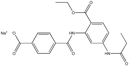 4-[[[2-(Ethoxycarbonyl)-5-(propionylamino)phenyl]amino]carbonyl]benzoic acid sodium salt 구조식 이미지