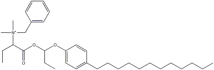 N,N-Dimethyl-N-benzyl-N-[1-[[1-(4-dodecylphenyloxy)propyl]oxycarbonyl]propyl]aminium 구조식 이미지