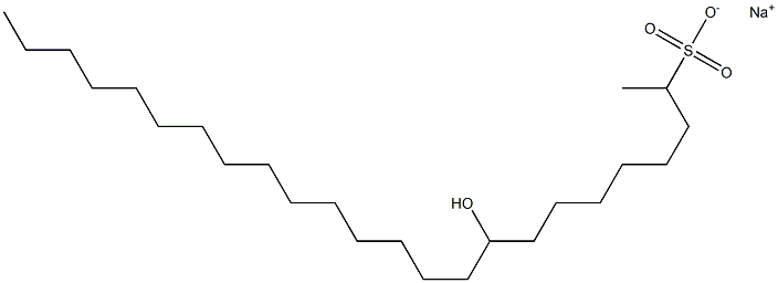 9-Hydroxytetracosane-2-sulfonic acid sodium salt Structure