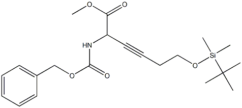 2-Benzyloxycarbonylamino-6-(tert-butyldimethylsilyloxy)-3-hexynoic acid methyl ester Structure