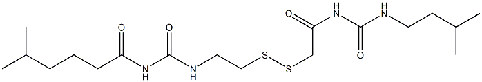 1-(5-Methylhexanoyl)-3-[2-[[(3-isopentylureido)carbonylmethyl]dithio]ethyl]urea 구조식 이미지