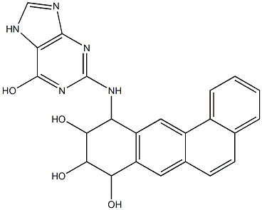 2-[[(8,9,10-Trihydroxy-8,9,10,11-tetrahydrobenz[a]anthracen)-11-yl]amino]hypoxanthine 구조식 이미지