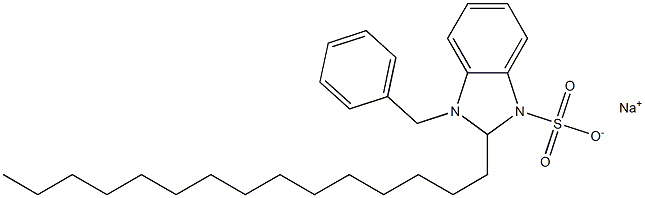 1-Benzyl-2,3-dihydro-2-pentadecyl-1H-benzimidazole-3-sulfonic acid sodium salt Structure