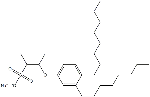 3-(3,4-Dioctylphenoxy)butane-2-sulfonic acid sodium salt Structure