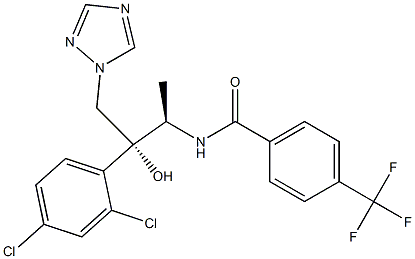 N-[(1R,2R)-2-(2,4-Dichlorophenyl)-2-hydroxy-1-methyl-3-(1H-1,2,4-triazol-1-yl)propyl]-4-trifluoromethylbenzamide 구조식 이미지