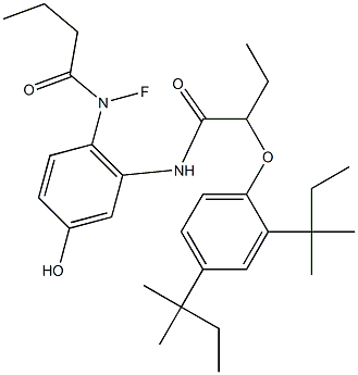 4-(N-Fluoro-N-butyrylamino)-5-[2-(2,4-di-tert-amylphenoxy)butyrylamino]phenol 구조식 이미지