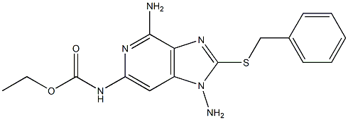 N-[1,4-Diamino-2-(benzylthio)-1H-imidazo[4,5-c]pyridin-6-yl]carbamic acid ethyl ester 구조식 이미지