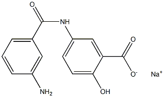 5-(m-Aminobenzoylamino)salicylic acid sodium salt Structure