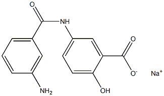 5-(m-Aminobenzoylamino)salicylic acid sodium salt 구조식 이미지