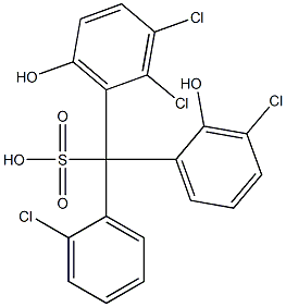 (2-Chlorophenyl)(3-chloro-2-hydroxyphenyl)(2,3-dichloro-6-hydroxyphenyl)methanesulfonic acid 구조식 이미지