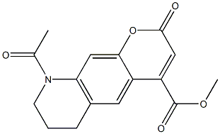 9-Acetyl-6,7,8,9-tetrahydro-2-oxo-2H-pyrano[3,2-g]quinoline-4-carboxylic acid methyl ester Structure