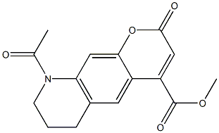 9-Acetyl-6,7,8,9-tetrahydro-2-oxo-2H-pyrano[3,2-g]quinoline-4-carboxylic acid methyl ester 구조식 이미지