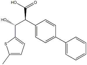 (2S,3R)-2-(4-Phenylphenyl)-3-hydroxy-3-(5-methyl-2-thienyl)propionic acid 구조식 이미지