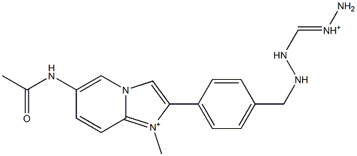 1-Methyl-6-acetylamino-2-[4-[2-(aminoiminiomethyl)hydrazinomethyl]phenyl]imidazo[1,2-a]pyridin-1-ium Structure