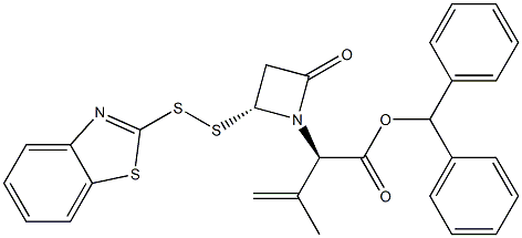 (2R)-2-[(2R)-2-[(Benzothiazol-2-yl)dithio]-4-oxoazetidin-1-yl]-3-methyl-3-butenoic acid benzhydryl ester 구조식 이미지