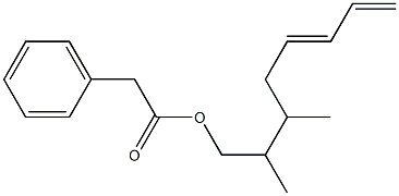 Phenylacetic acid 2,3-dimethyl-5,7-octadienyl ester Structure