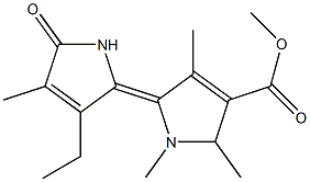 2-[(2Z)-3-Ethyl-4-methyl-5-oxo-(2,5-dihydro-1H-pyrrol)-2-ylidene]methyl-3,5-dimethyl-1H-pyrrole-4-carboxylic acid methyl ester 구조식 이미지