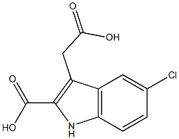 (5-Chloro-2-carboxy-1H-indol-3-yl)acetic acid 구조식 이미지