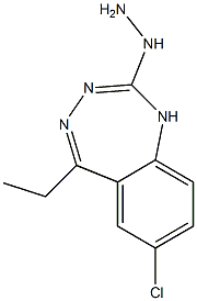 (7-Chloro-5-ethyl-1H-1,3,4-benzotriazepin-2-yl)hydrazine 구조식 이미지