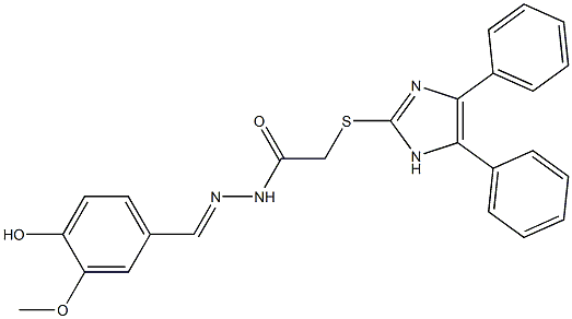 N'-[3-Methoxy-4-hydroxybenzylidene]-2-[(4,5-diphenyl-1H-imidazol-2-yl)thio]acetohydrazide Structure