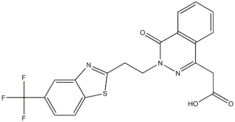 3-[2-(5-Trifluoromethyl-2-benzothiazolyl)ethyl]-3,4-dihydro-4-oxophthalazine-1-acetic acid 구조식 이미지