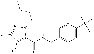 4-Chloro-5-methyl-2-butyl-N-(4-tert-butylbenzyl)-2H-pyrazole-3-carboxamide 구조식 이미지