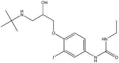 1-Ethyl-3-[3-iodo-4-[2-hydroxy-3-[tert-butylamino]propoxy]phenyl]urea Structure