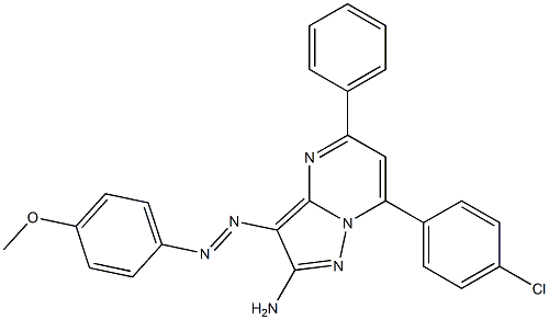 2-Amino-3-(4-methoxyphenylazo)-5-phenyl-7-(4-chlorophenyl)pyrazolo[1,5-a]pyrimidine Structure