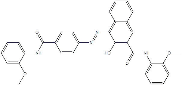 4-[[4-[[(2-Methoxyphenyl)amino]carbonyl]phenyl]azo]-3-hydroxy-N-(2-methoxyphenyl)-2-naphthalenecarboxamide 구조식 이미지