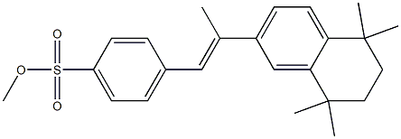 4-[[(E)-2-[(5,6,7,8-Tetrahydro-5,5,8,8-tetramethylnaphthalen)-2-yl]-2-methylethen]-1-yl]benzenesulfonic acid methyl ester 구조식 이미지
