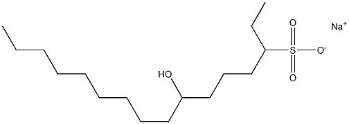 7-Hydroxyhexadecane-3-sulfonic acid sodium salt Structure