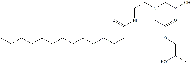 [N-(2-Tetradecanoylaminoethyl)-N-(2-hydroxyethyl)amino]acetic acid 2-hydroxypropyl ester Structure