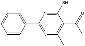 5-Acetyl-6-methyl-2-phenylpyrimidine-4-thiol 구조식 이미지