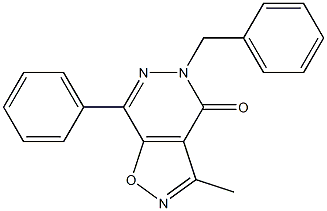 3-Methyl-5-benzyl-7-phenylisoxazolo[4,5-d]pyridazin-4(5H)-one 구조식 이미지