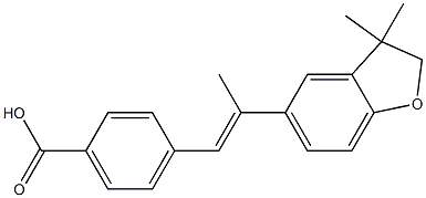 4-[(E)-2-[(3,3-Dimethyl-2,3-dihydrobenzofuran)-5-yl]-1-propenyl]benzoic acid Structure