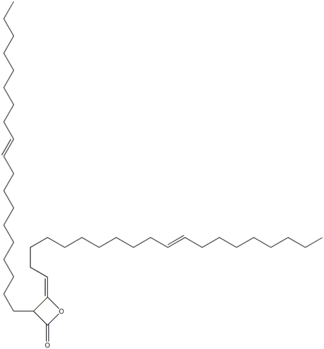 3-(10-Nonadecenyl)-4-(11-icosen-1-ylidene)oxetan-2-one 구조식 이미지