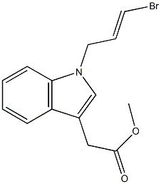 1-(3-Bromo-2-propenyl)-1H-indole-3-acetic acid methyl ester 구조식 이미지