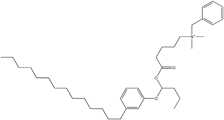 N,N-Dimethyl-N-benzyl-N-[4-[[1-(3-tetradecylphenyloxy)butyl]oxycarbonyl]butyl]aminium 구조식 이미지