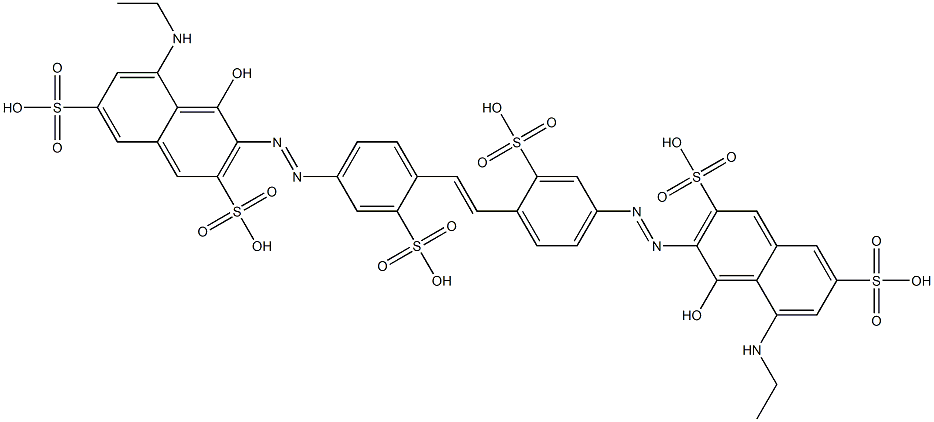 3,3'-[1,2-Ethenediylbis[(3-sulfo-4,1-phenylene)azo]]bis[5-(ethylamino)-4-hydroxy-2,7-naphthalenedisulfonic acid] Structure