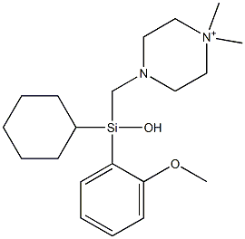 4-[[Cyclohexylhydroxy(2-methoxyphenyl)silyl]methyl]-1,1-dimethylpiperazin-1-ium Structure